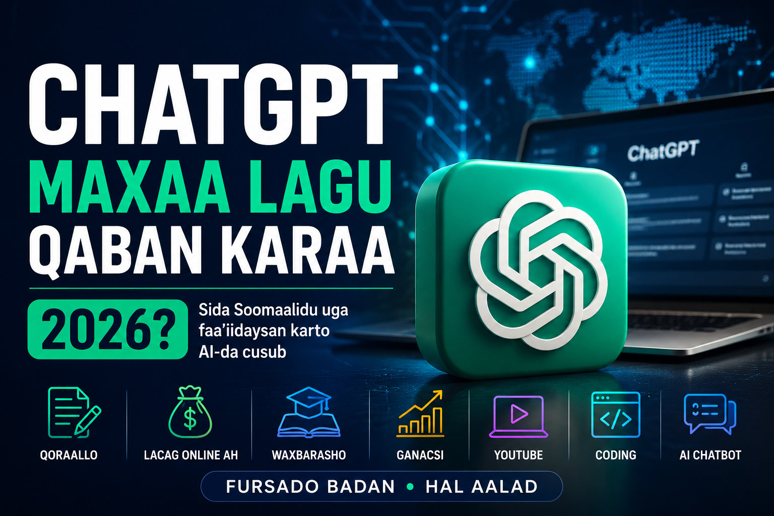 ChatGPT maxaa lagu qaban karaa 2026 iyo sida Soomaalidu uga faa’iidaysan karto AI